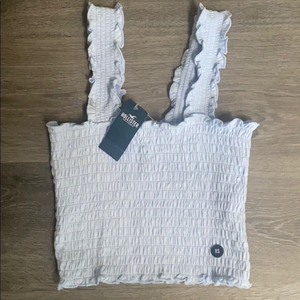 Hollister square neck smocked crop top//new w tags